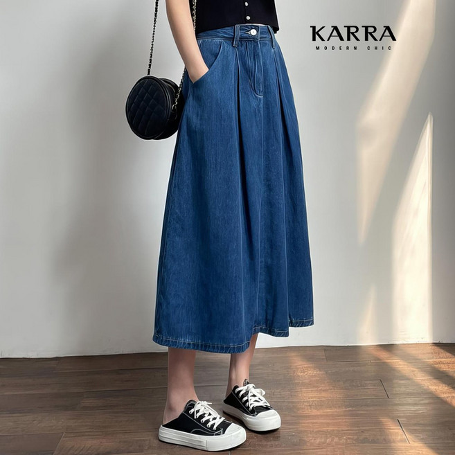 KARRA (77까지)데님플레어루즈스커트_KB4MSK006C