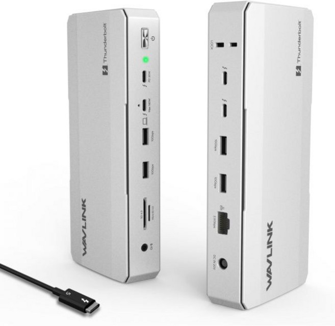 WAVLINK 인텔 EVO 인증 썬더볼트 5 도킹 스테이션 최대 전송 속도 120Gbps의 TB5 도크 충전 140W의 Thunderbolt 허브 USB-A 3.2 4배 냉각, 1개
