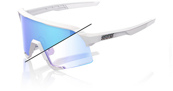 S3 바스티유 에디션 펄 화이트 글리터 - 블루 미러 포토크로믹 렌즈, 단품, 1개