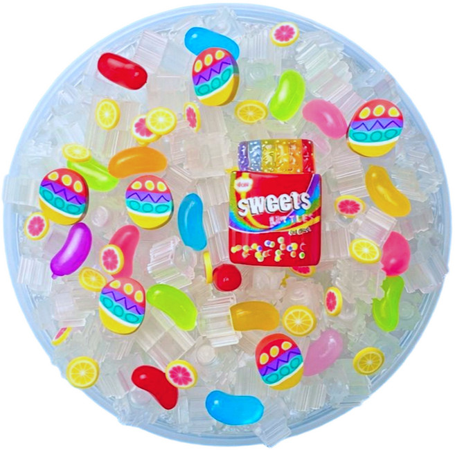 말랑코코 슬라임 콩콩젤리 와그작 디폼 크런치슬라임 클리어, 1개, 250g, 투명
