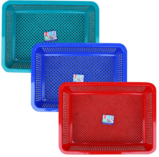 플라스틱 광신 뉴사각소쿠리 3~6호 바구니 바스켓, 빨강, 1개