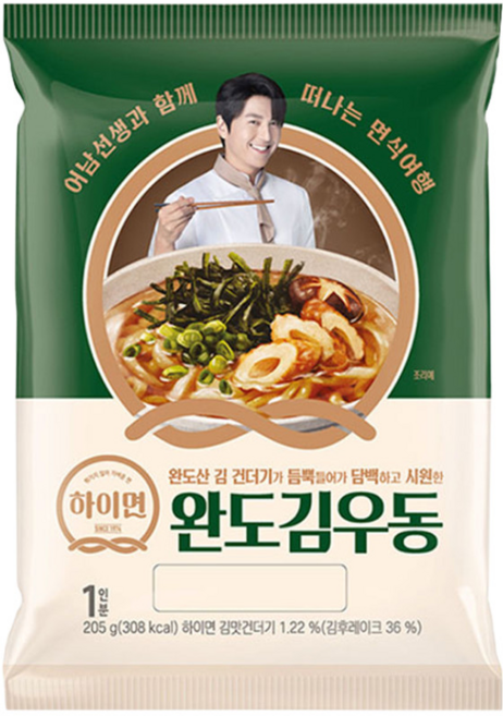 완도김우동 삼립 하이면 실온보관 우동, 205g, 80개