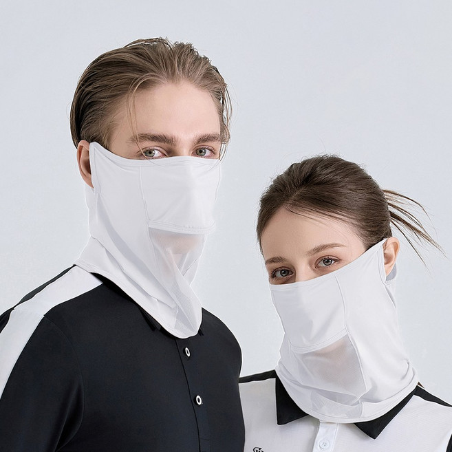 베일리화이트 자외선차단 쿨 스포츠 골프 마스크, 화이트, 1개