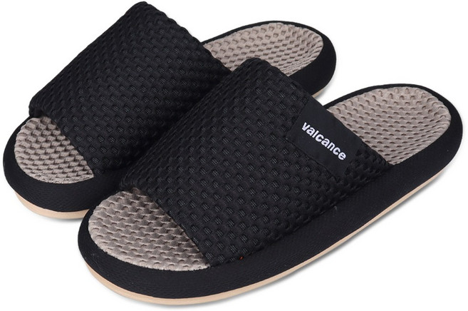 발캉스 층간소음 메쉬 통풍 아치서포트 족저근막 푹신한 하우스 룸 슈즈 거실화, 1개, 블랙