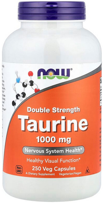 NOW Foods 타우린 1000mg 베지 캡슐 250정 NOW-00143, 1