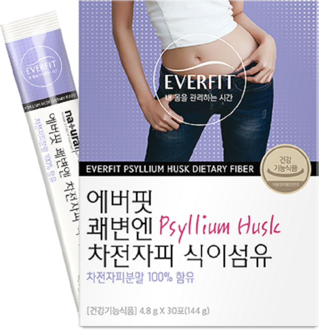 쾌변엔 차전자피 식이섬유 분말 가루 100% 둔한 장 건강 배변활동 효능, 144g, 1박스