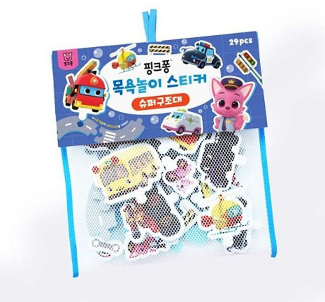 핑크퐁 목욕 놀이 유아 어린이 스티커 슈퍼구조대, 1개, 혼합