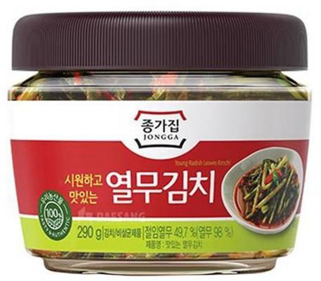 종가 시원하고 맛있는 열무김치 1세트, 580g