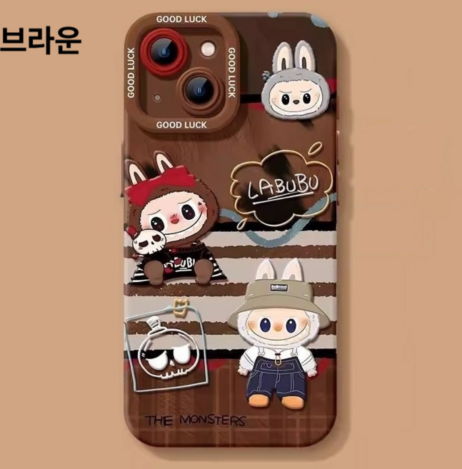 라부부 브라운 스트라이프 휴대폰 케이스 S