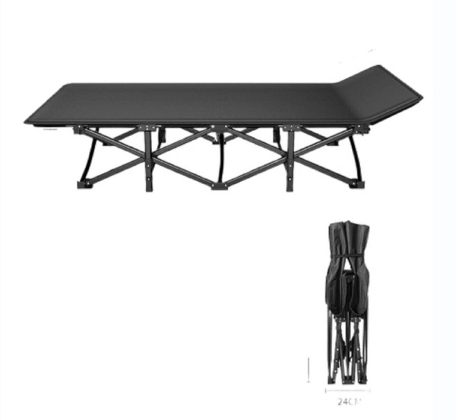 免安裝折疊床 單人床 午休床 露營床 舒適承托, 十腿圓管黑色特大號