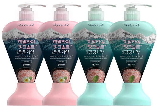 페리오 밤부솔트 히말라야 핑크솔트 담은 펌핑치약 플로럴, 285g, 4개