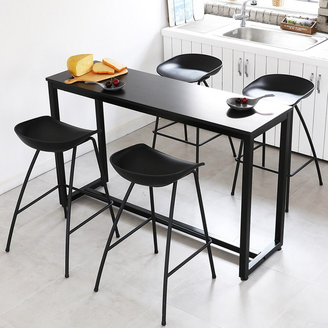 THEJOA [더조아] 홈바테이블 높은테이블 카페 인테리어 아일랜드식탁 홈바테이블 콘솔, 1500블랙