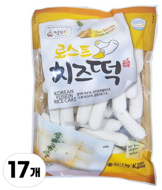 떡안애 로스트 치즈떡, 1kg, 17개