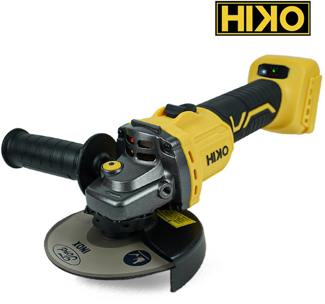 HIKO 20V 충전 무선 앵글 그라인더 디월트 배터리 호환용 HCG125N, 1개