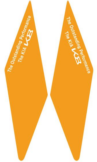 [모터스파이] 기아 호환 K8 전면 라이트 수출형 반사판 리플렉터 컬러 포인트 스티커, 2. 라이트 오렌지, 1개