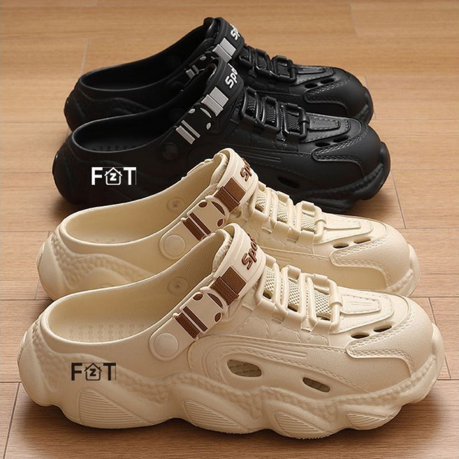 UNIQUEZON 남자 무중력 쿠션 아쿠아 슈즈 트렌디 슬리퍼 EVA 샌들 미끄럼방지