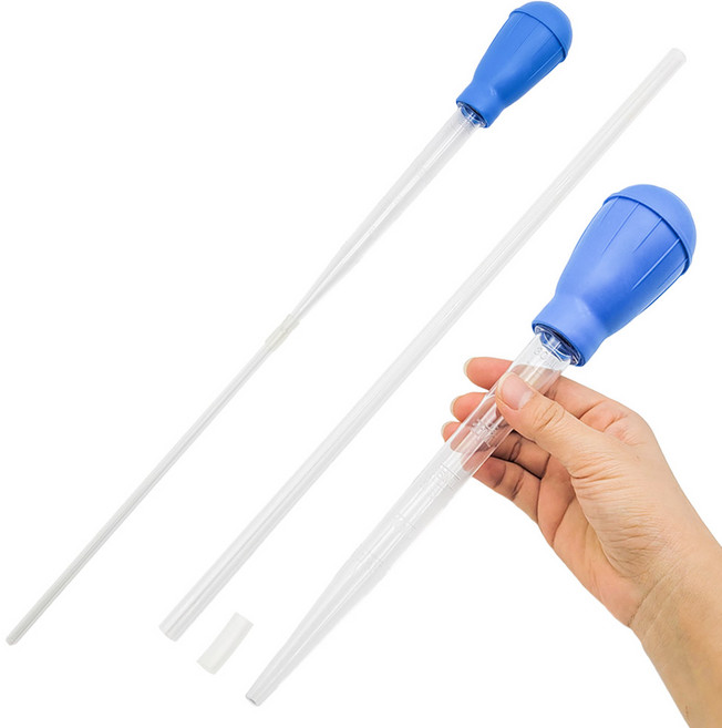 물멍 고급형 2단 스포이드 28cm 30ml 블루 파랑 다용도 스포이드 연장 대롱, 1개