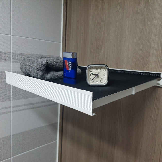 에브릭 접었다폈다 무타공 욕실 선반 화장실 옷 보관, 화이트, 1개