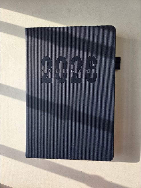 DOA양지 2026년 날짜형 노트 플래너 A5 다이어리 업무용 수첩 일기장 만년다이어리 노트, 네이비, 1개