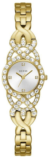 게스 GUESS 여성용 23mm 시계 - 골드톤 G-Link 실버 톤 다이얼 케이스 골드. 모던. 331810