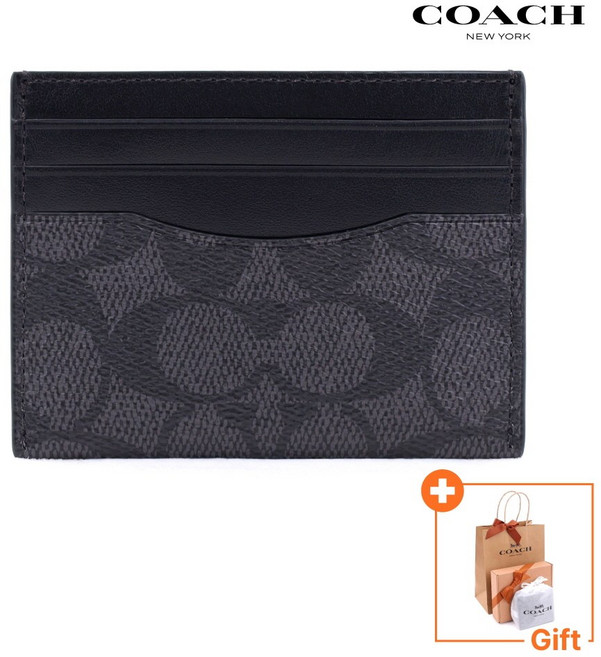 [국내백화점A/S] 코치 카드지갑 남자 명품 가죽 지갑 슬림 홀더 경량 명함 카드 슬롯 MI5