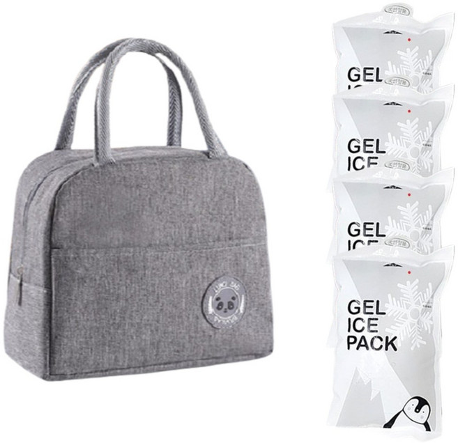폰박스 직장인 헬스 보냉백 도시락 런치백, 그레이