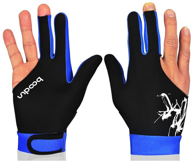 고탄력 당구 장갑 양손착용 3핑거 당구글러브 좌우겸용, 블루