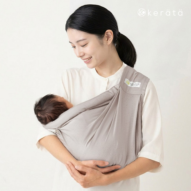 케라타 신생아 메쉬형 슬링 아기띠 베이비슬링 포대기 요람자세, 그레이