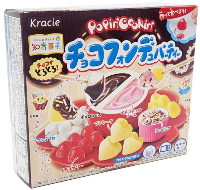 가루쿡 크라시에 초코퐁듀 만들기 키트 츄잉 캔디 세계 수입 추억 옛날 과자 스낵 사탕 젤리, 트레이 + 스푼 + 이쑤시개 + 가루, 8개