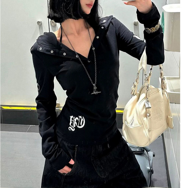 썸머바이브 NQ-364 여성 레터링 슬림핏 후드 티셔츠