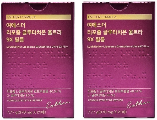 에스더포뮬러 여에스더 리포좀 글루타치온 다이렉트 울트라 9X, 7.77g, 2개