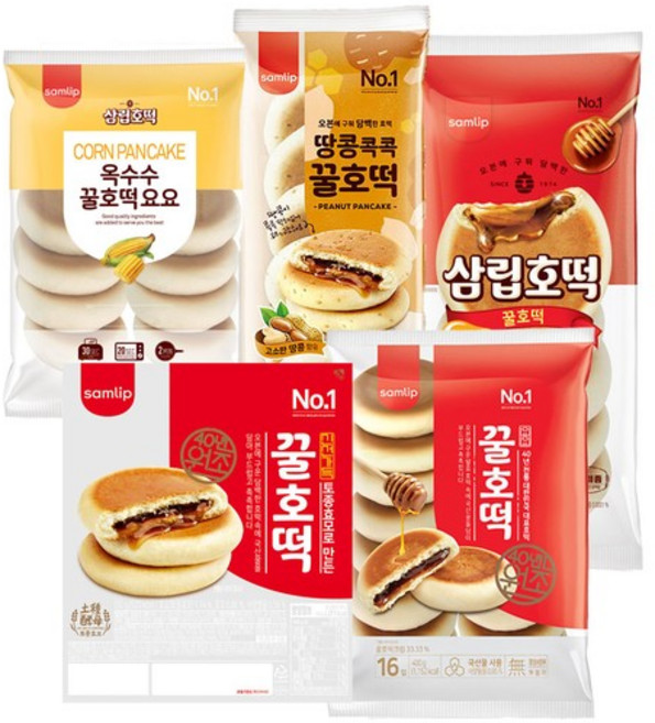 삼립 신선가득 꿀호떡 외 호떡 골라담기(꿀호떡/옥수수/미니호떡/땅콩호떡), 꿀호떡 9입 3봉, 400g