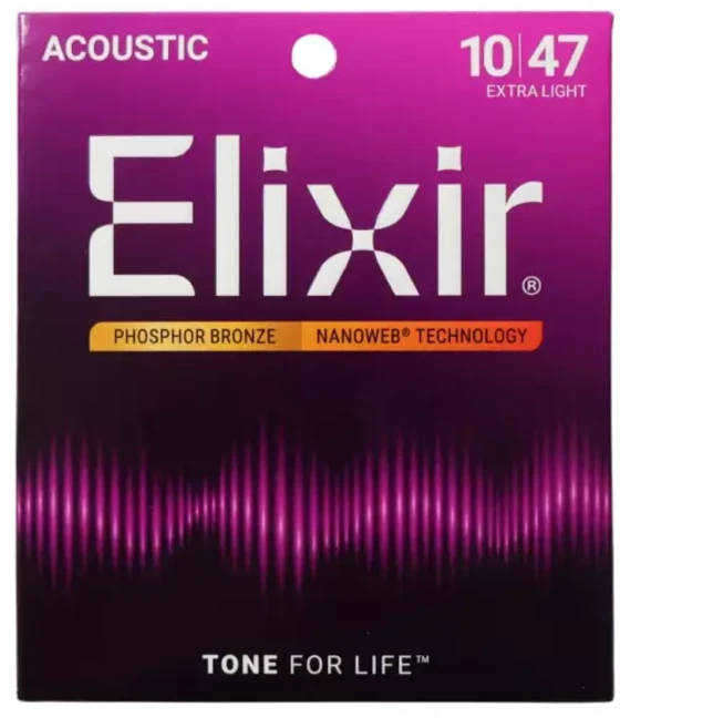 엘릭서 Elixir Acoustic Nanoweb Phosphor bronze Extra Light (16002), 16002, 1개