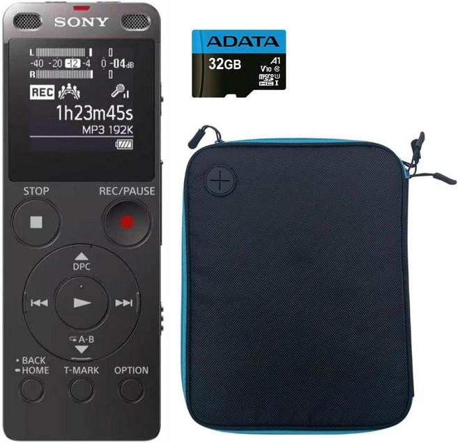 Sony ICDUX570 시리즈 디지털 보이스 레코더 블랙 내장 USB 번들 32GB microSD와 하드캐링 케이스 포함, 상세페이지 참조, 상세페이지 참조