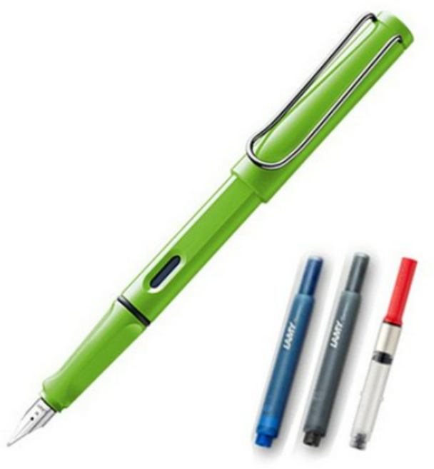 LAMY 사파리 만년필 컨버터 세트, EF, green + 랜덤 발송
