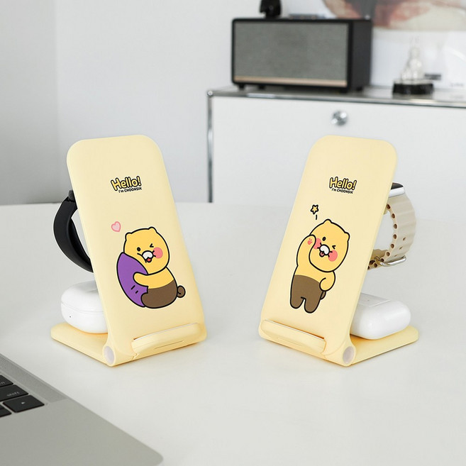춘식이 3 in 1 폴더블 무선 충전거치대, 1개