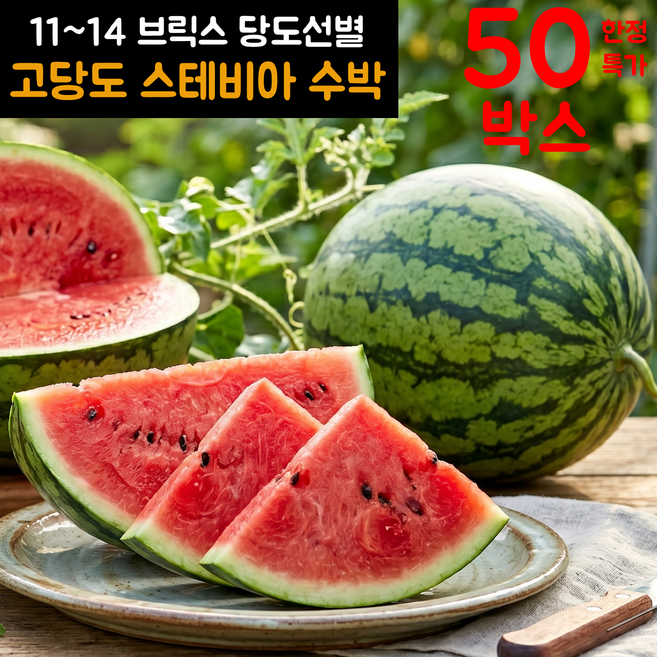 [100박스한정] 고당도 꿀 수박 하우스 당도선별, 1박스, 8kg 내외