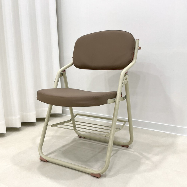 알엠즈 교회 접의자 쿠션 회의실 강의실 학원 접이식 의자, 1개, 교회접의자-브라운