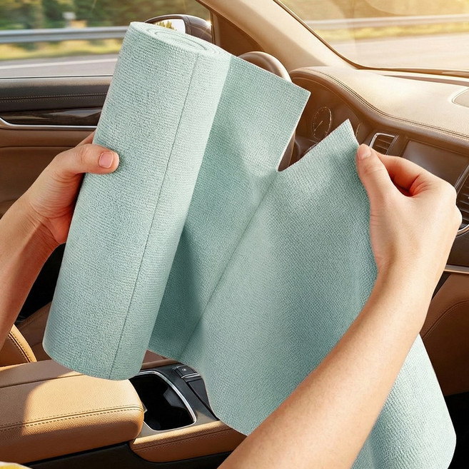 하우쏠 차량용 뜯어쓰는 초극세사 세차 타월 30매입, 1개, 그린