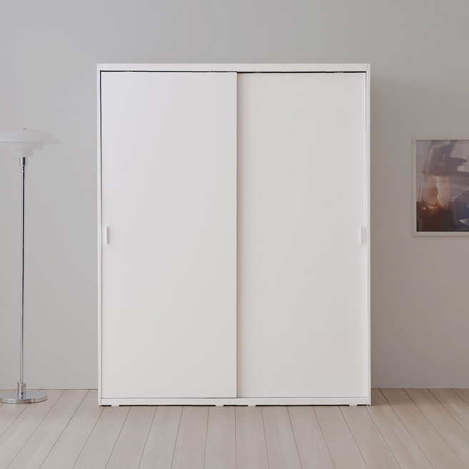 라자가구 위드 뉴빅 슬라이딩 옷장 1600 행거형, 화이트