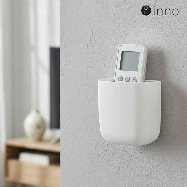 이놀 다용도 무타공 벽걸이 리모컨 차키 정리 거치대 보관함, 1개