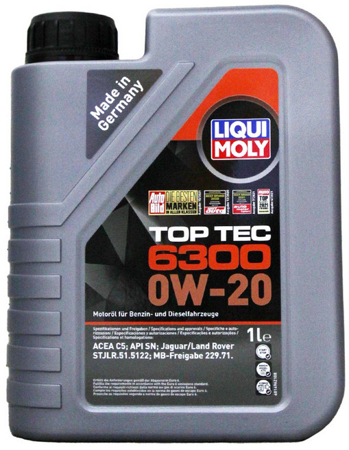 力魔 LIQUI MOLY TOP TEC 6300 0W-20 認證機油, 1個