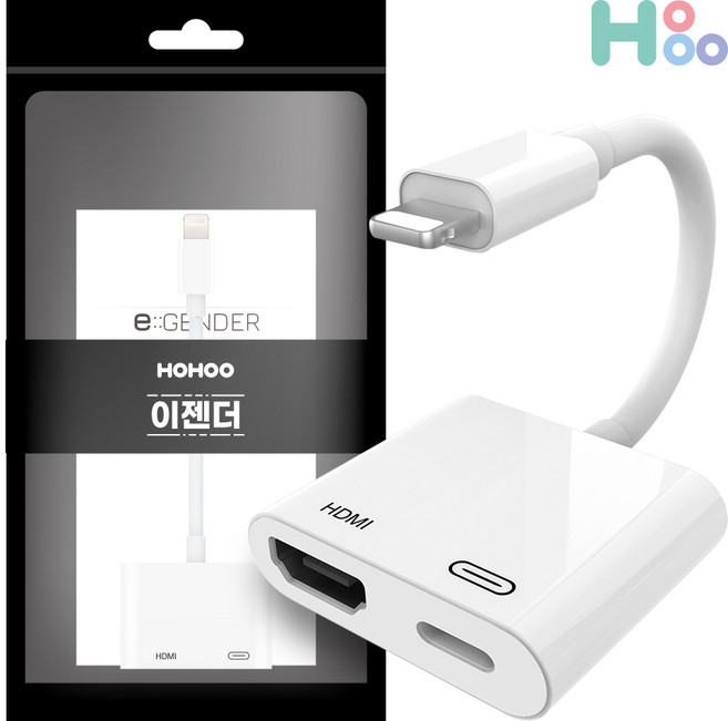 호후 이젠더 HMG-L007-2 플러스 젠더 HMG-L007-2P, 화이트, 1개