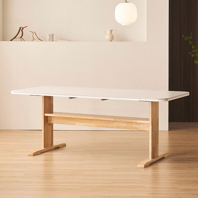 삼익가구 누와 세라믹 리빙다이닝 6인용 원목 식탁 1800 테이블, 내추럴