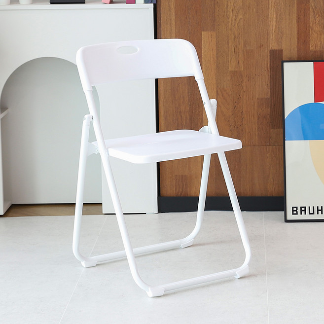 지엠퍼니처 인테리어 폴딩 체어 다용도 간이 보조 접이식 의자, 1개, A. 제로 화이트