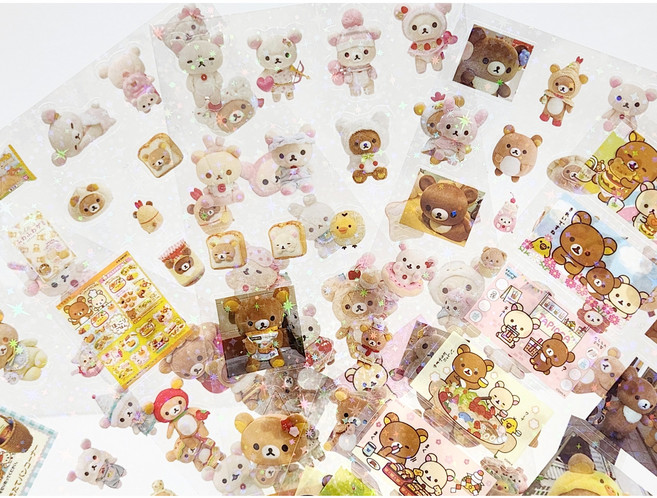 [새상품] 리락쿠마 반짝 스티커 5장 세트 고전 다꾸, 1세트 [ 5장 ]