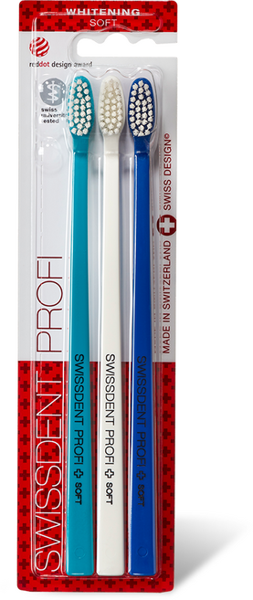 [스위스덴트] 0.15mm 미세모 화이트닝 칫솔 트리플팩(터쿠아즈+화이트+다크블루 3개), 1개, 3개입