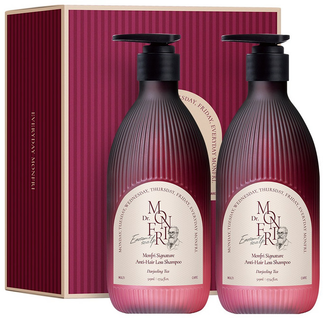 먼프리 나노 엑소좀 탈모완화 두피 집중 케어 퍼퓸 탈모케어 샴푸 다즐링티향, 2개, 519ml