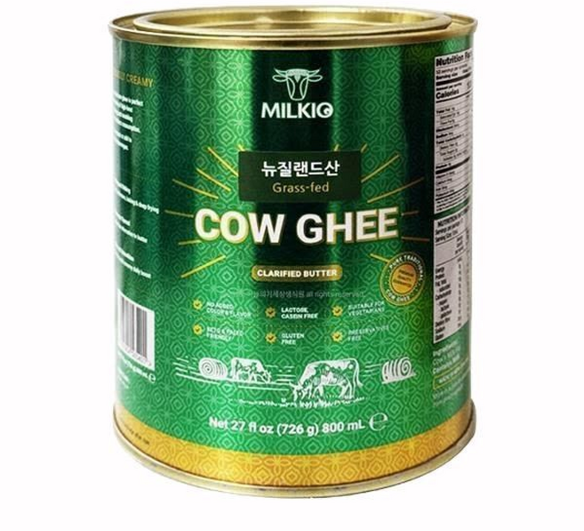 (매장정품)바라던건강 밀키오 목초우 천연 기버터 GHEE버터 캔 방탄커피 뉴질랜드산 할랄, 1개, 800ml