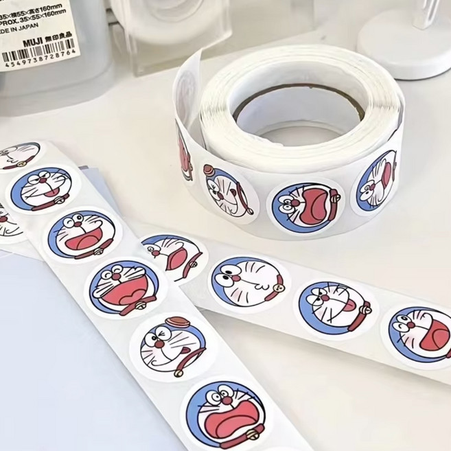 도라에몽 스티커 세트 DIY 장식 스티커, 롤당 500매, 1세트